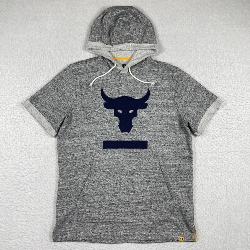 Under Armour Sweatshirt Mens Medium Gray Project‎ Rock BSR Workout Gym Pullover
